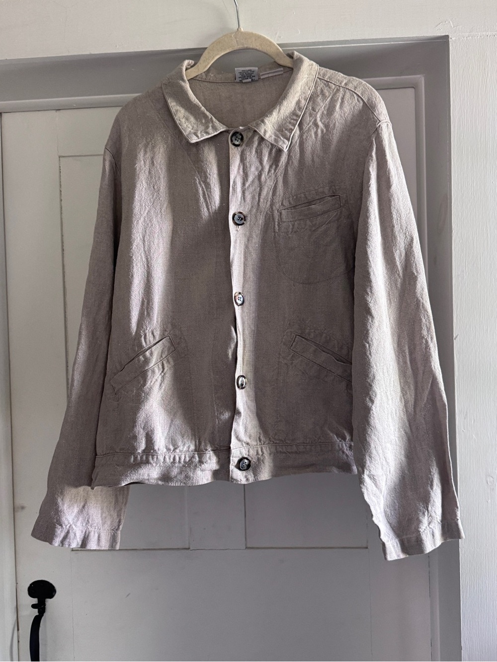 Vintage CP Shades Pure Irish Linen Chore Jacket Natural Oatmeal Medium